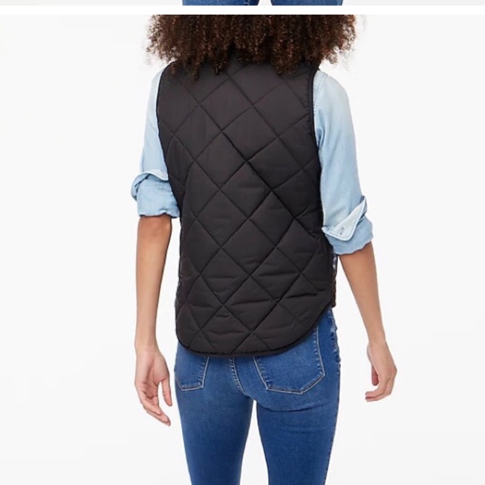 J.Crew Quilt vest women size S black NWT - Picture 2 of 9